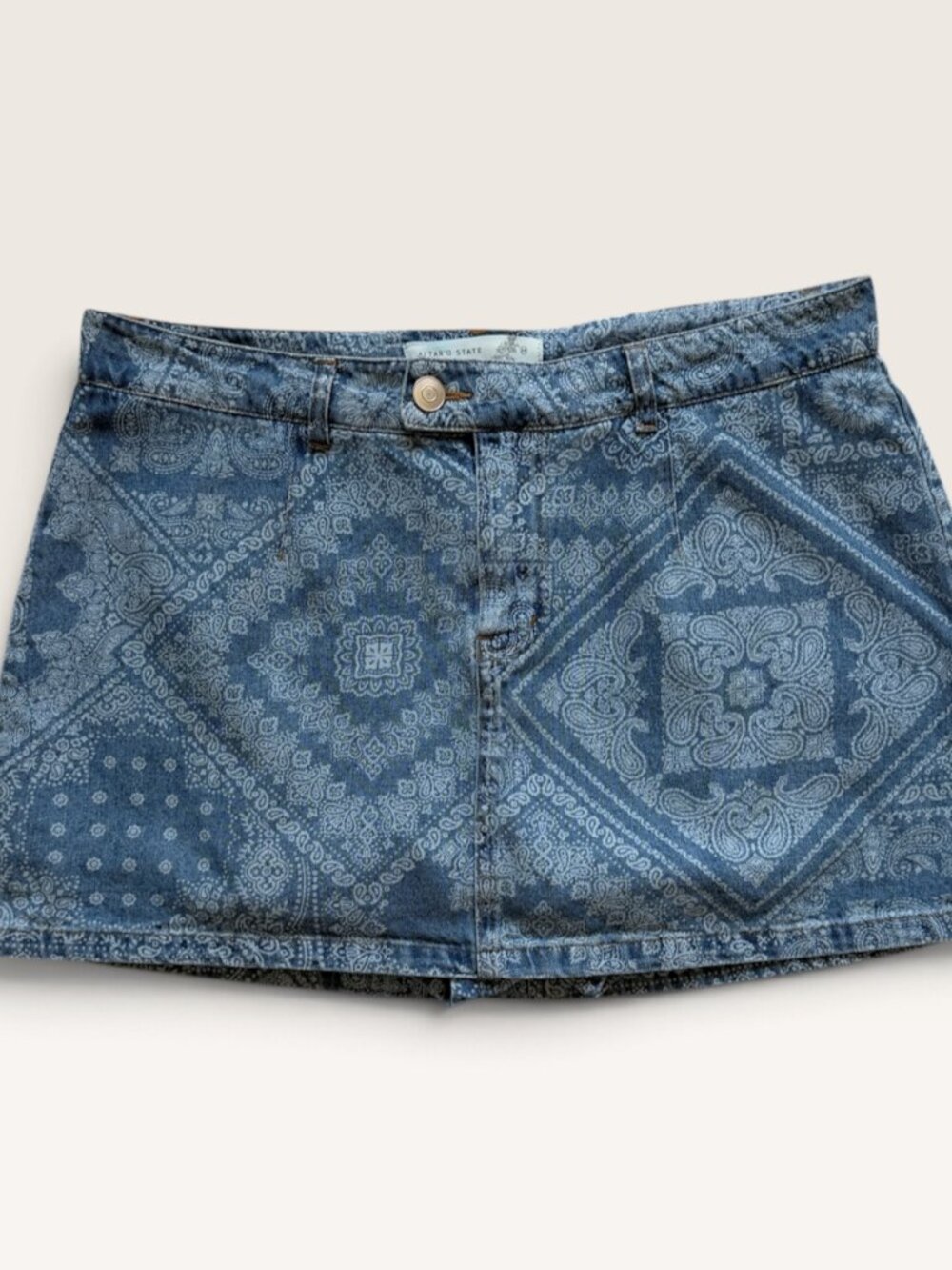 Paisley Bandana Denim Skort , Size M